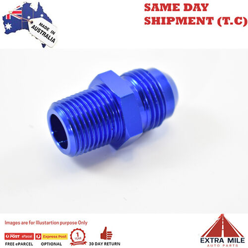 STRAIGHT MALE FLARE -8 TO 3/8 NPT PIPE ADAPTER Blue