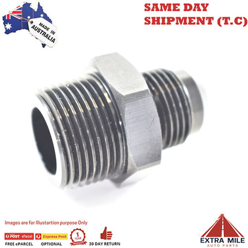 STRAIGHT MALE FLARE -12 TO 1" NPT PIPE ADAPTER Black