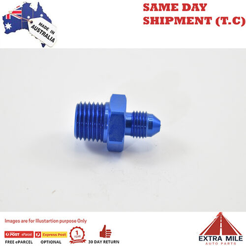 STRAIGHT MALE FLARE -3 TO 1/4 NPT PIPE ADAPTER Blue