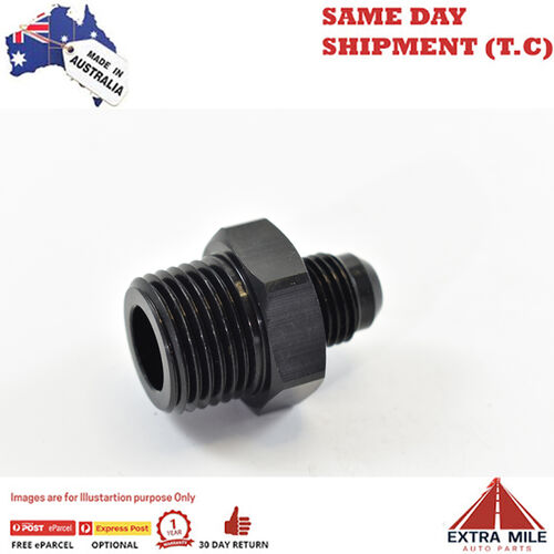 STRAIGHT MALE FLARE -6 TO 1/2 NPT PIPE ADAPTER Black