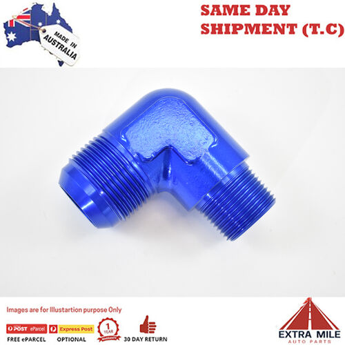 90° MALE FLARE -16 TO 1" NPT PIPE ADAPTER Blue