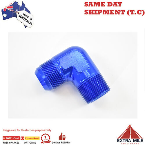 90° MALE FLARE -16 TO 3/4 NPT PIPE ADAPTER Blue