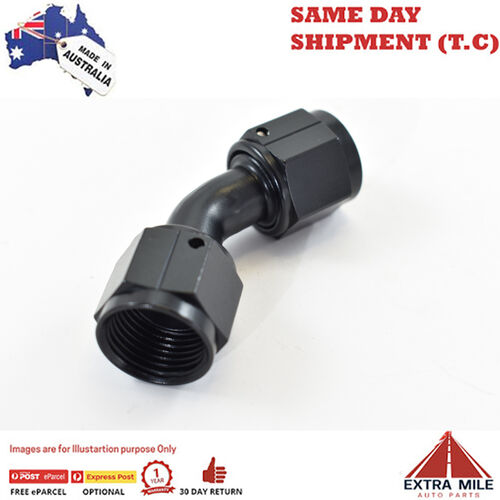 FEMALE SWIVEL COUPLER -8 x 45 DEGREE Black