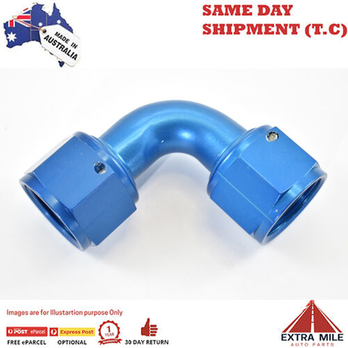 FEMALE SWIVEL COUPLER, -12 AN X 90 DEGREE Blue