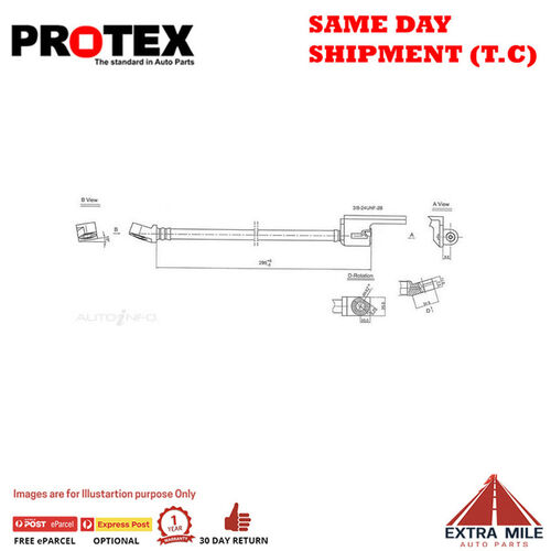 PROTEX Hydraulic Hose - Front For FORD FALCON XB 2D H/Top RWD 1973 - 1976