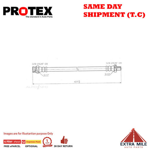 PROTEX Hydraulic Hose - Front For HOLDEN KINGSWOOD HQ 4D Sdn RWD 1971 - 1974