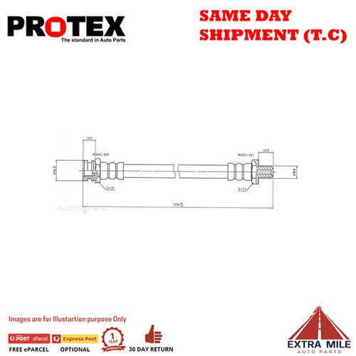 PROTEX Hydraulic Hose - Front For NISSAN 180B 610 2D Cpe RWD 1972 - 1977