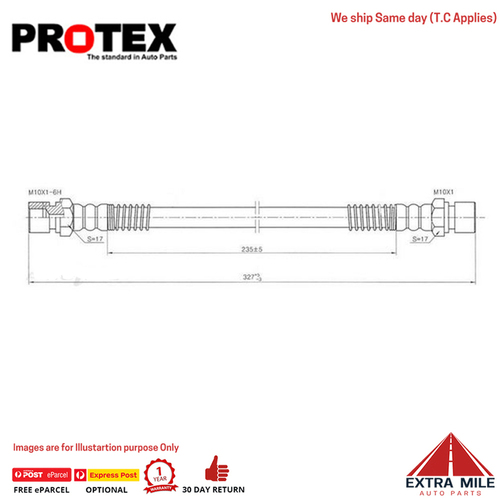 PROTEX Hydraulic Hose - Front For MITSUBISHI MAGNA TM 4D Sdn FWD 1985 - 1987