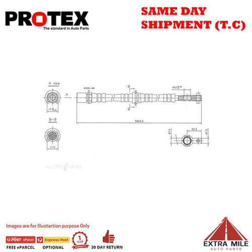 PROTEX Hydraulic Hose - Rear For HOLDEN APOLLO JK, JL 4D Sdn FWD 1989 - 1993