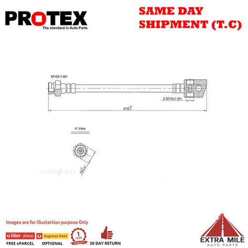 PROTEX Hydraulic Hose - Rear For ISUZU RODEO TFS 2D Ute 4WD 1989 - 1997