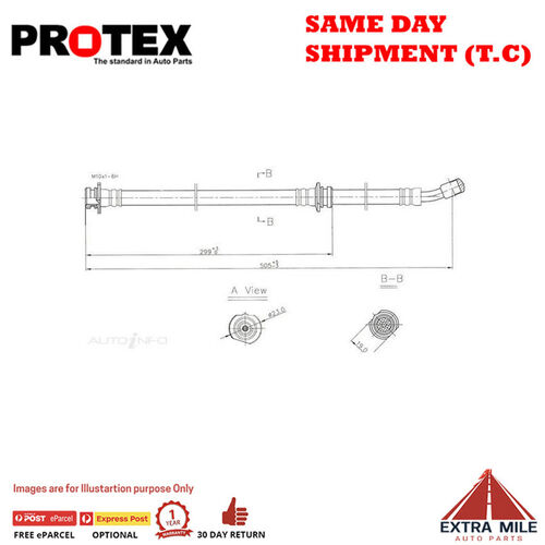 PROTEX Hydraulic Hose - Front For NISSAN PULSAR N14 2D H/B 4WD 1990 - 1992