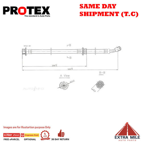 PROTEX Hydraulic Hose - Front For NISSAN PULSAR N14 4D Sdn FWD 1991 - 1995
