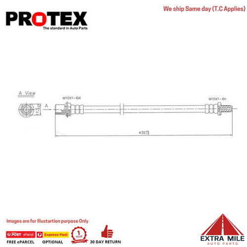 PROTEX Hydraulic Hose - Rear For TOYOTA 4 RUNNER YN60R 2D SUV 4WD 1984 - 1985