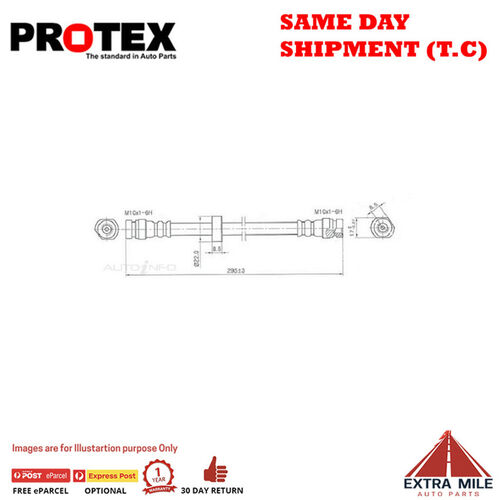 PROTEX Hydraulic Hose - Rear For FORD LASER KF, KH 2D H/B FWD 1990 - 1994