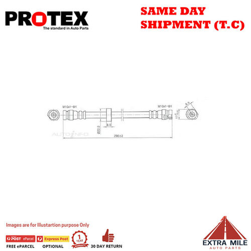 PROTEX Hydraulic Hose - Rear For FORD LASER KH 4D Sdn FWD 1991 - 1994