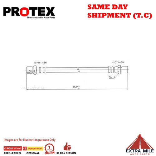 PROTEX Hydraulic Hose - Rear For SUBARU LEONE  4D Sdn 4WD 1982 - 1994