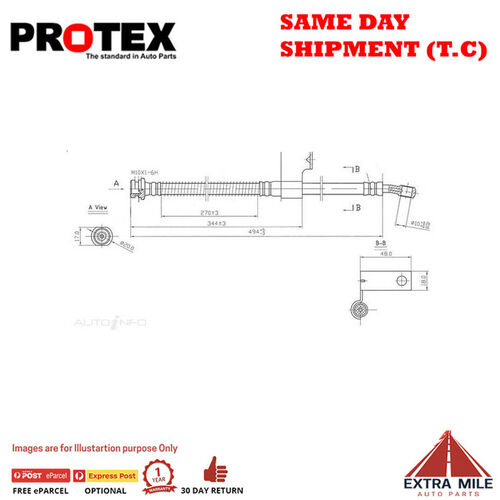 PROTEX Hydraulic Hose - Front For HYUNDAI EXCEL X3 4D Sdn FWD 1994 - 2000