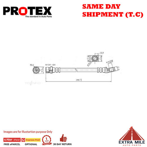 PROTEX Hydraulic Hose-Rear For FORD FAIRMONT EF 4D Sdn RWD 1994-1996