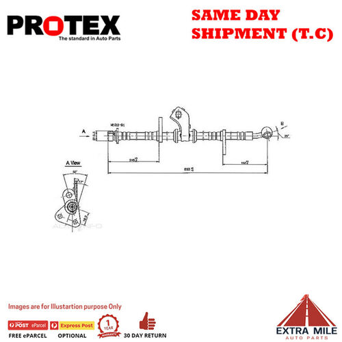 PROTEX Hydraulic Hose - Front For HONDA CIVIC EE 4D Wgn 4WD 1988 - 1989