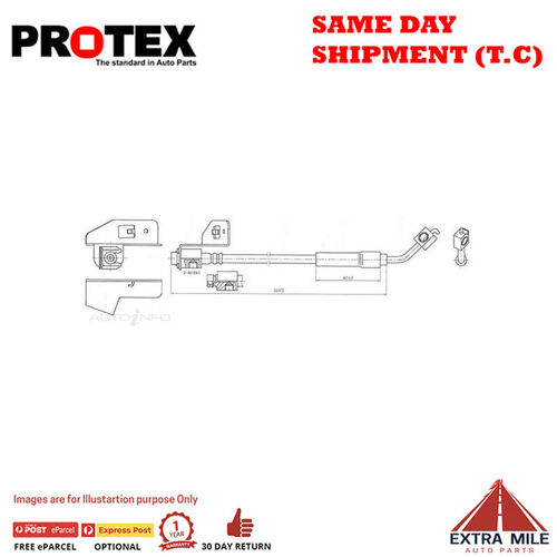 PROTEX Hydraulic Hose - Rear For FORD FALCON BA 2D Ute RWD 2002 - 2005