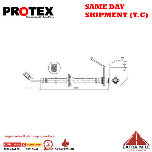 PROTEX Hydraulic Hose - Front For HOLDEN CREWMAN VY 4D Ute 4WD 2003 - 2004