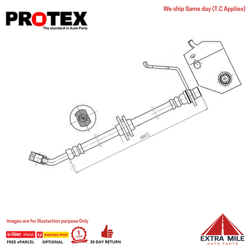 PROTEX Hydraulic Hose - Front For HOLDEN CAPRICE WH 4D Sdn RWD 1999 - 2003