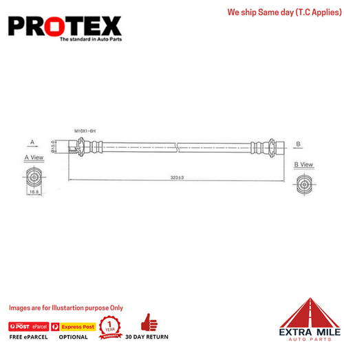 PROTEX Hydraulic Hose - Rear For TOYOTA RAV4 ACA21R 4D SUV 4WD 2000 - 2003