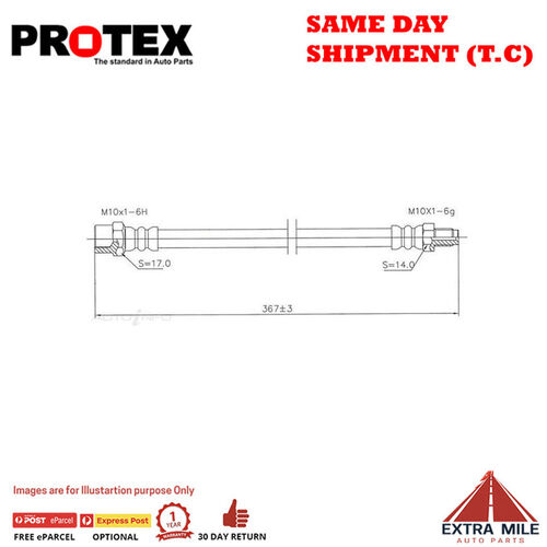 PROTEX Hydraulic Hose-Front For MERCEDES BENZ 190 W201 4D Sdn RWD 1985 - 1990
