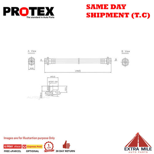 PROTEX Hydraulic Hose - Front For TOYOTA ESTIMA CXR10R 3D Wgn RWD 1992 - 1999