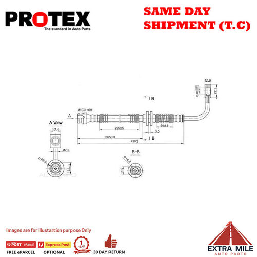 PROTEX Hydraulic Hose - Front For FORD LTD BA 4D Sdn RWD 2003 - 2005