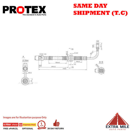PROTEX Hydraulic Hose - Front For FORD FALCON BF 4D Wgn RWD… 2005 - 2011