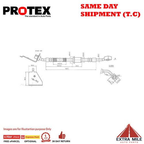 PROTEX Hydraulic Hose - Rear For FORD TERRITORY SY 4D SUV RWD 2005 - 2011