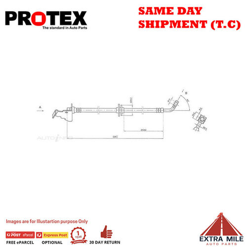 PROTEX Hydraulic Hose - Front For HOLDEN CALAIS VE 4D Sdn RWD 2006 - 2013