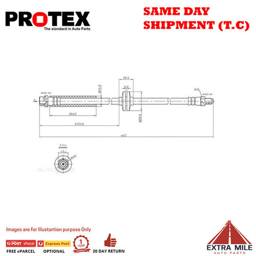 PROTEX Hydraulic Hose - Rear For MAZDA MAZDA3 BK 4D H/B FWD 2003 - 2009