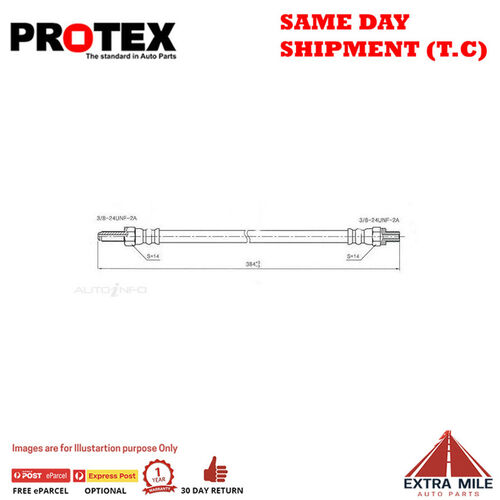 PROTEX Hydraulic Hose - Front For TRIUMPH 2000 MK1 4D Sdn RWD 1965 - 1970