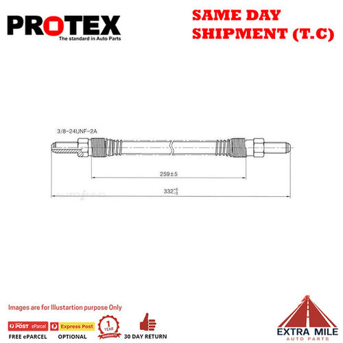 PROTEX Hydraulic Hose - Front For FORD CAPRI MK1 2D Cpe RWD 1969 - 1974