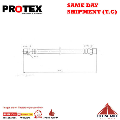 PROTEX Hydraulic Hose - Front For BMW 520 E12 4D Sdn RWD 1973 - 1983