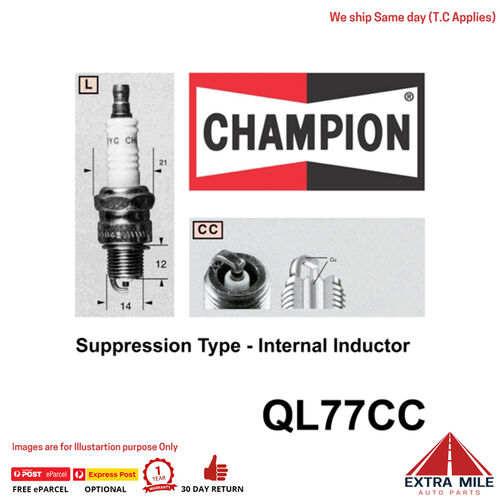 Champion QL77CC SPARK PLUG - MCYCLE/MARINE (941M)