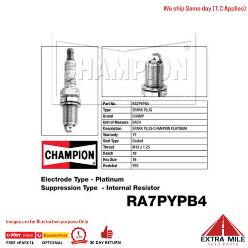 Champion RA7PYPB4 SPARK PLUGS - PLATINUM