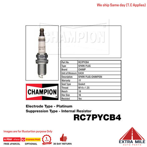 RC7PYCB4 Platinum Spark Plug for FORD TRANSIT VF VG