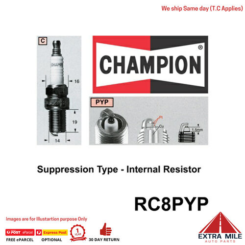 RC8PYP Platinum Spark Plug for MITSUBISHI GALANT EC5A (Grey Imp) LEGNUM EC5W (Grey Imp) STARWAGON WA TRITON MK