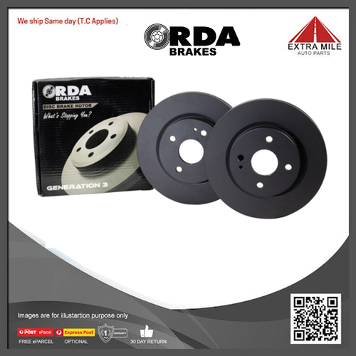 RDA Brakes Pair Standard Disc Brake Rotor Rear Solid 239mm - RDA475