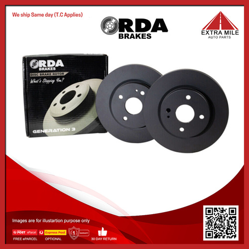 RDA Disc Brake Rotor Solid Rear Pair For Honda Accord CK 2.3L F23Z2 Auto/Man