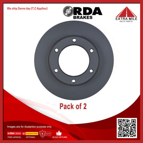2X RDA Disc Brake Rotor Front For Toyota Landcruiser FJ80R/HDJ80L/HDJ80R -RDA782