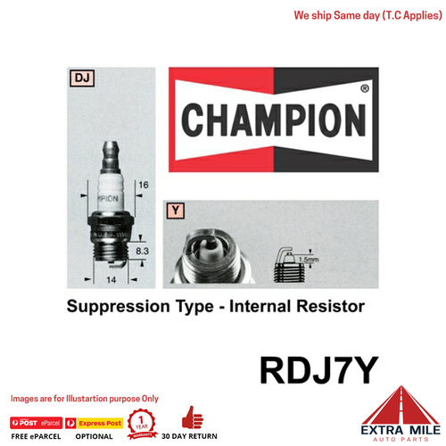 Champion RDJ7Y SPARK PLUG - SMALL ENGINE (872)2