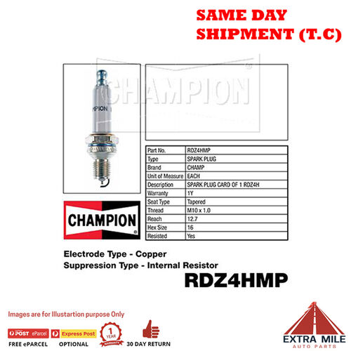 Champion RDZ4H SPARK PLUG - SMALL ENGINE (979)