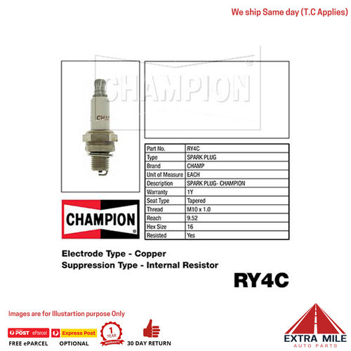 Champion RY4C SPARK PLUG - SMALL ENGINE