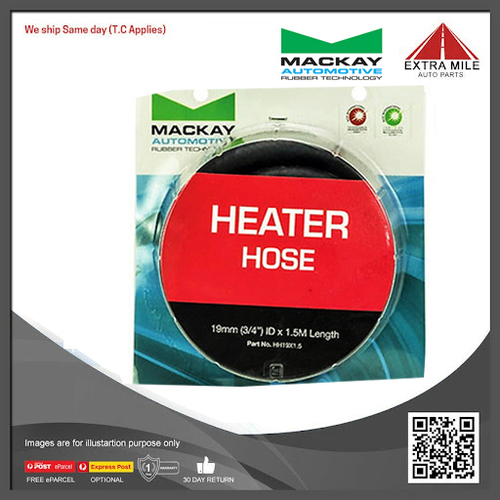 Heater Hose - 9.5mm (3/8) Id X 2m Length - 3mm Wall Thickness - Pack - SHW9.5x2