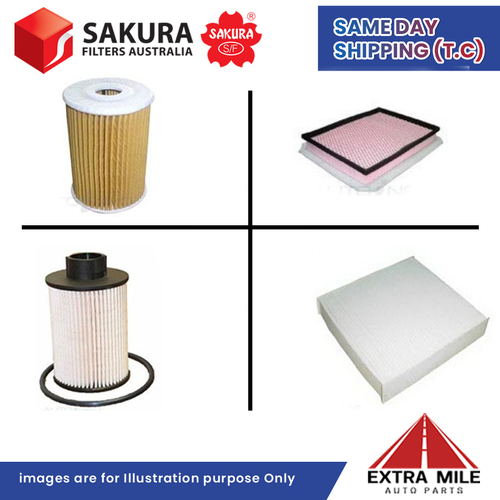 SAKURA Filter Kit For HOLDEN ASTRA AH 2190TH4 4Cyl 1.9L 2006-2010