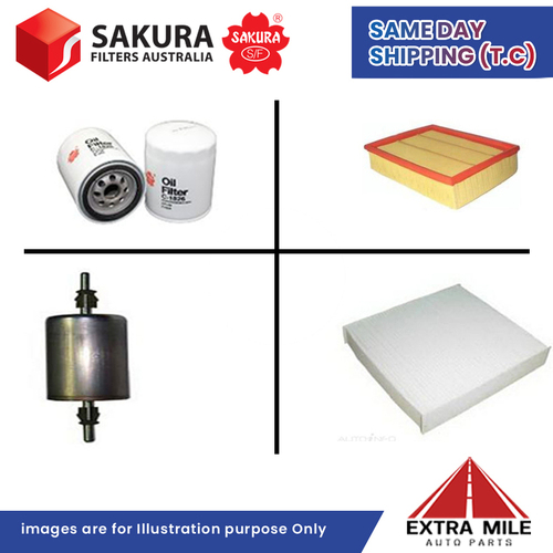 SAKURA Filter Kit For HOLDEN ASTRA TSII 218XE2 4Cyl 1.8L 2001-2004